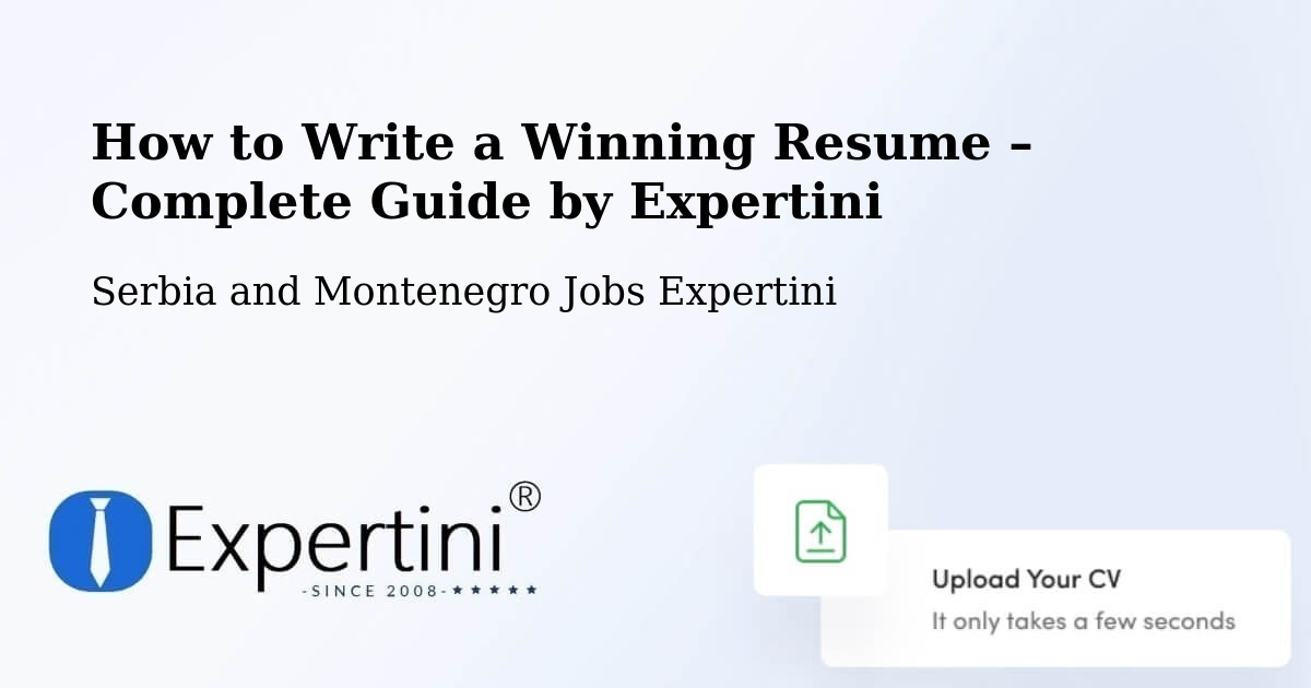 Resume Writing Guide for Job Seekers – Acton Vale - Acton Vale, Serbia and Montenegro Jobs Expertini